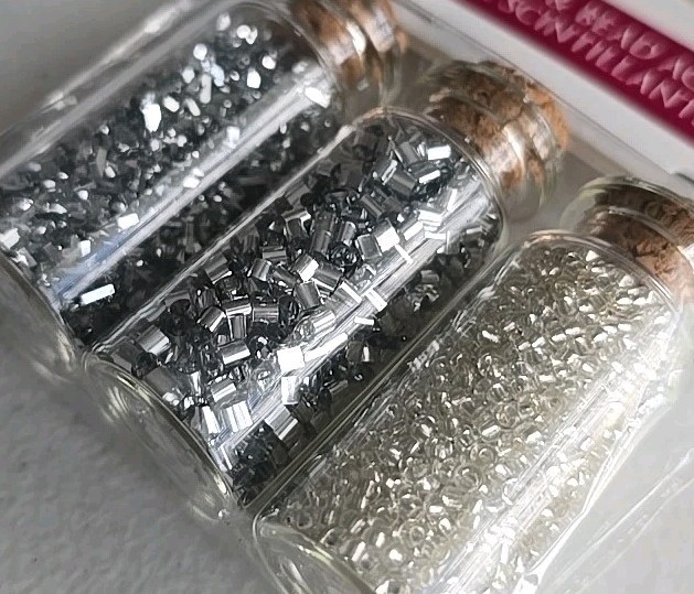 Craft Decor 3 PACK / Jar Glitter & Bead Accents DIY Craft Projects - SILVER