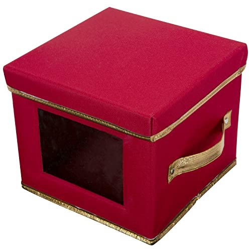 Simplify Holiday Salad Plate Dinnerware Storage Box | 9.45 Inch | Medium, Red