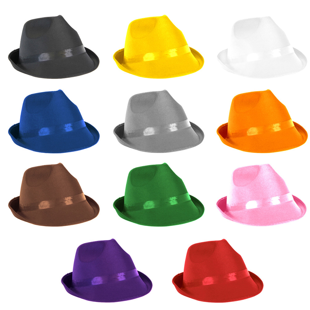 Choose Color Unisex Dress Up Party Halloween Costume Head Accessory Fedora Hat