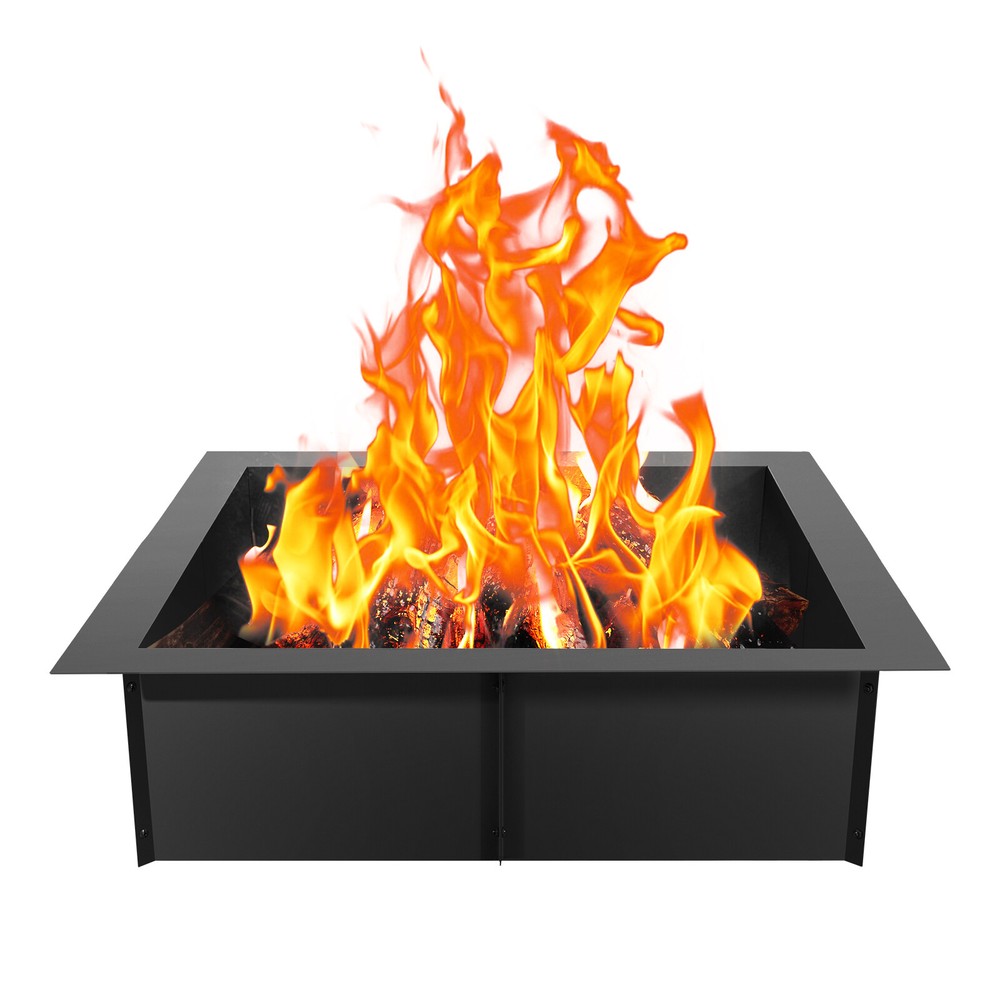 Fire Pit Ring Square 42x42 in Outer Steel Liner DIY Campfire Ring Firepit