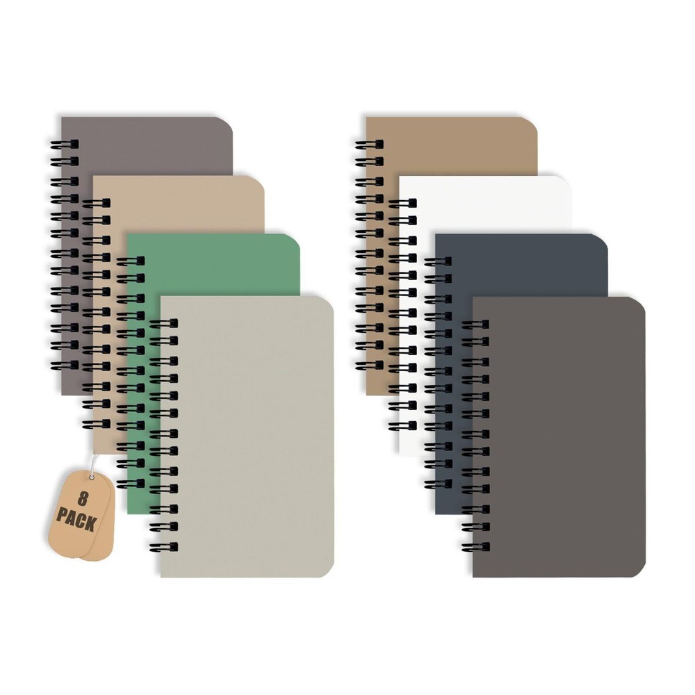 8 Pack Spiral Notebook Small Pocket Notebook 3x5 Spiral Notepads with Lined P...