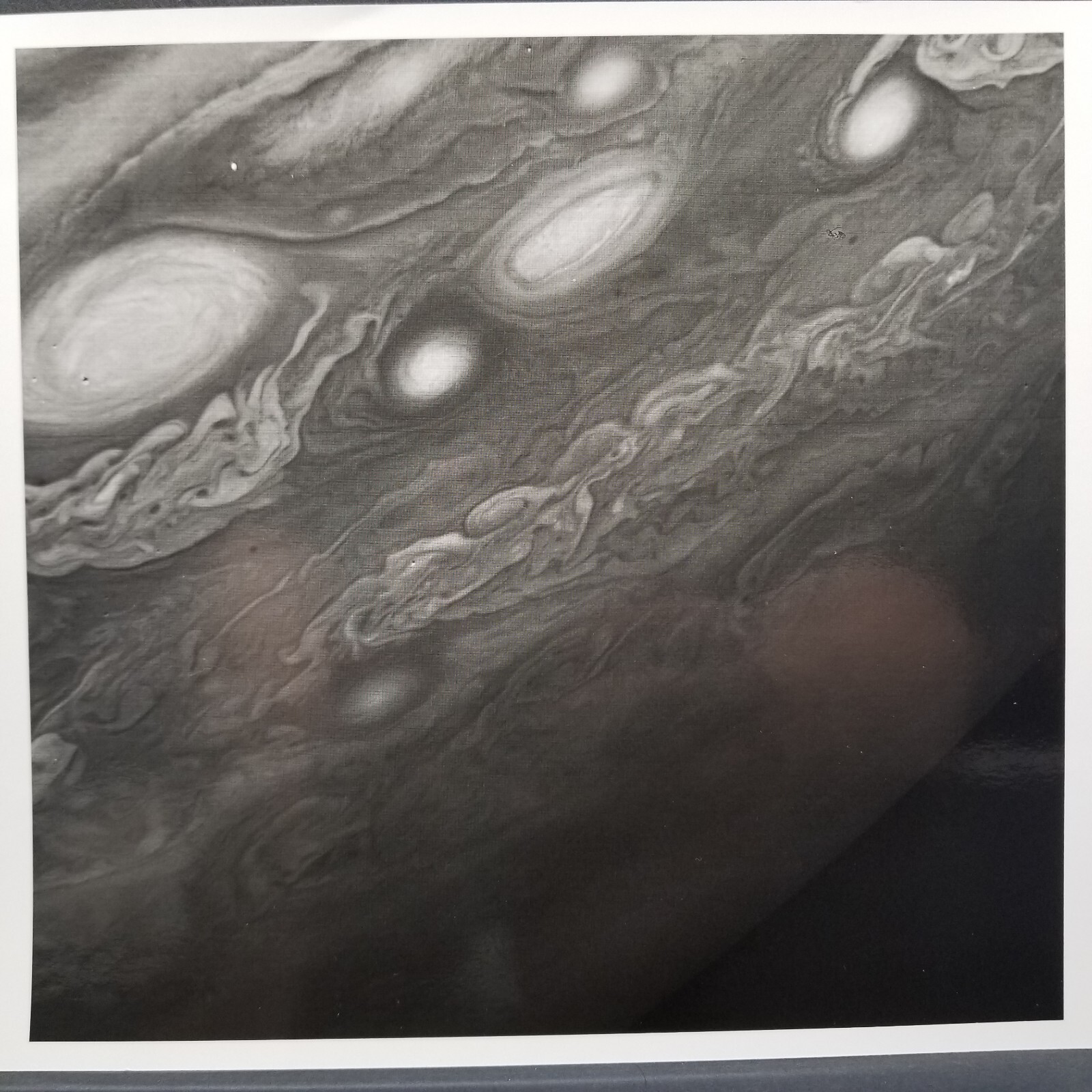 ORIGINAL NASA VOYAGER 1 VIOLET PHOTO JUPITER GREAT RED SPOT KODAK PAPER JPL 1979