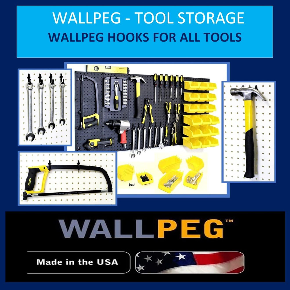 100Pcs Pegboard Accessory Peg Hook Set – Durable, Self-Locking Black 1/4" L-Styl
