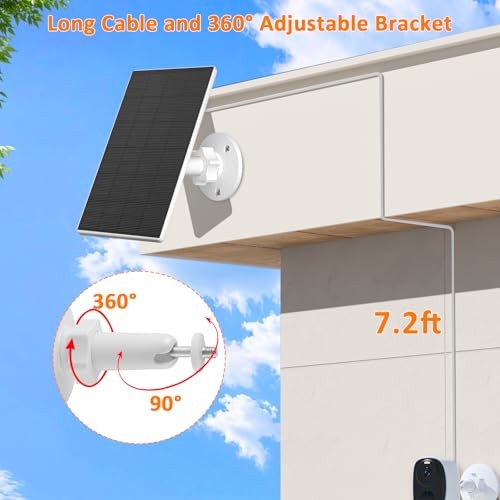 2W Solar Panel for Security Cameras, Solar Charger with Micro USB & 2W 2 Pack