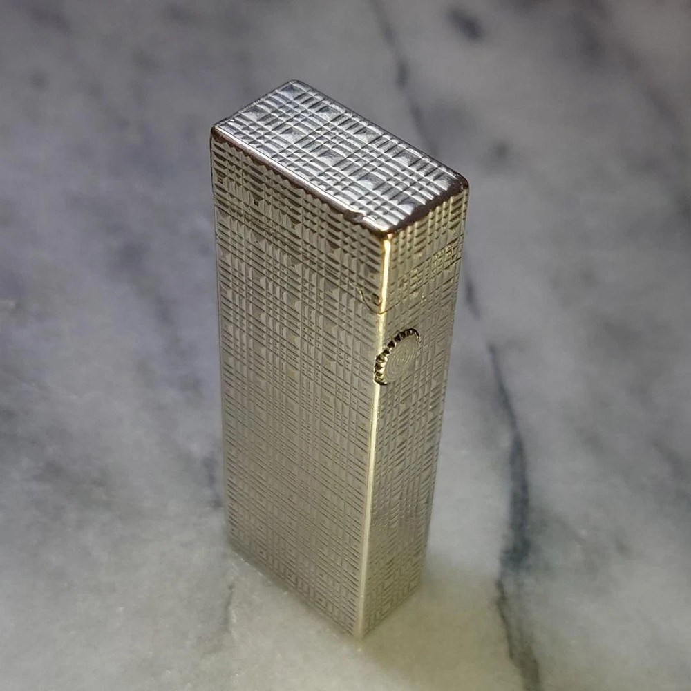 Vintage Dunhill Rolla gas lighter Silver lattice pattern working condition