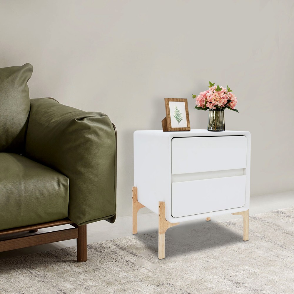 Bedside Table, Storage Bedside Table, Small Bedside Table with 2 Drawers