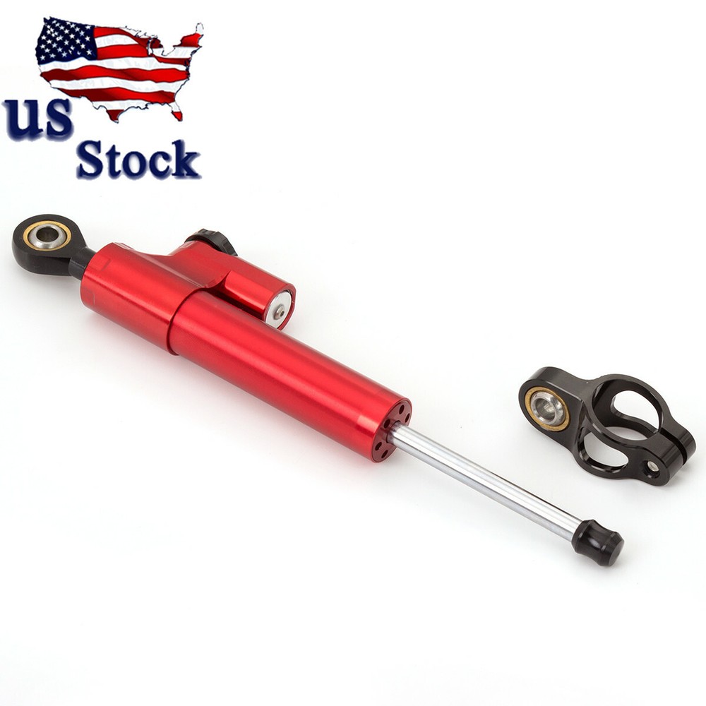 CNC Red Steering Damper Motorcycle Stabilizer Linear Reversed Safety Control