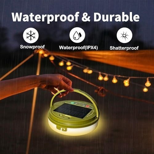 33FT Portable Camping String Lights USB Rechargeable LED Outdoor Tent Light