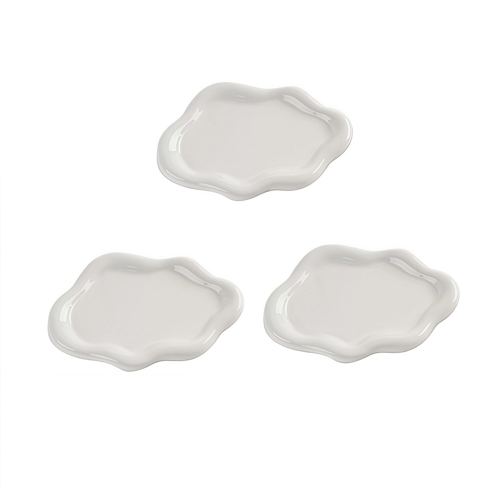 3 PCS Set Ceramic Cloud Tray Set: A Multifunctional Decorative Storage Tray S...