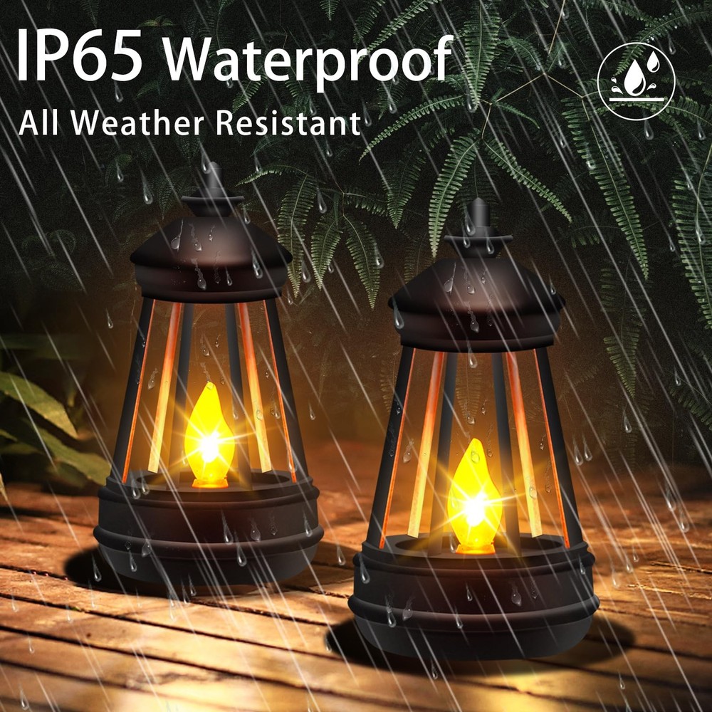 Mini Solar Lantern Lights Replacement for Outdoor Statue, Small 1 Pack, Black