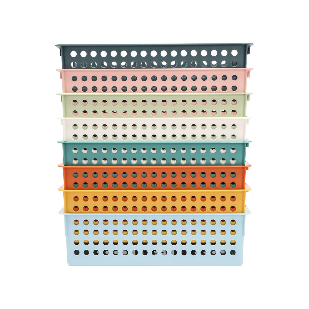 24PCS PP Baskets Kit Papers Documents Storage Box Multicolor Organizer Storage