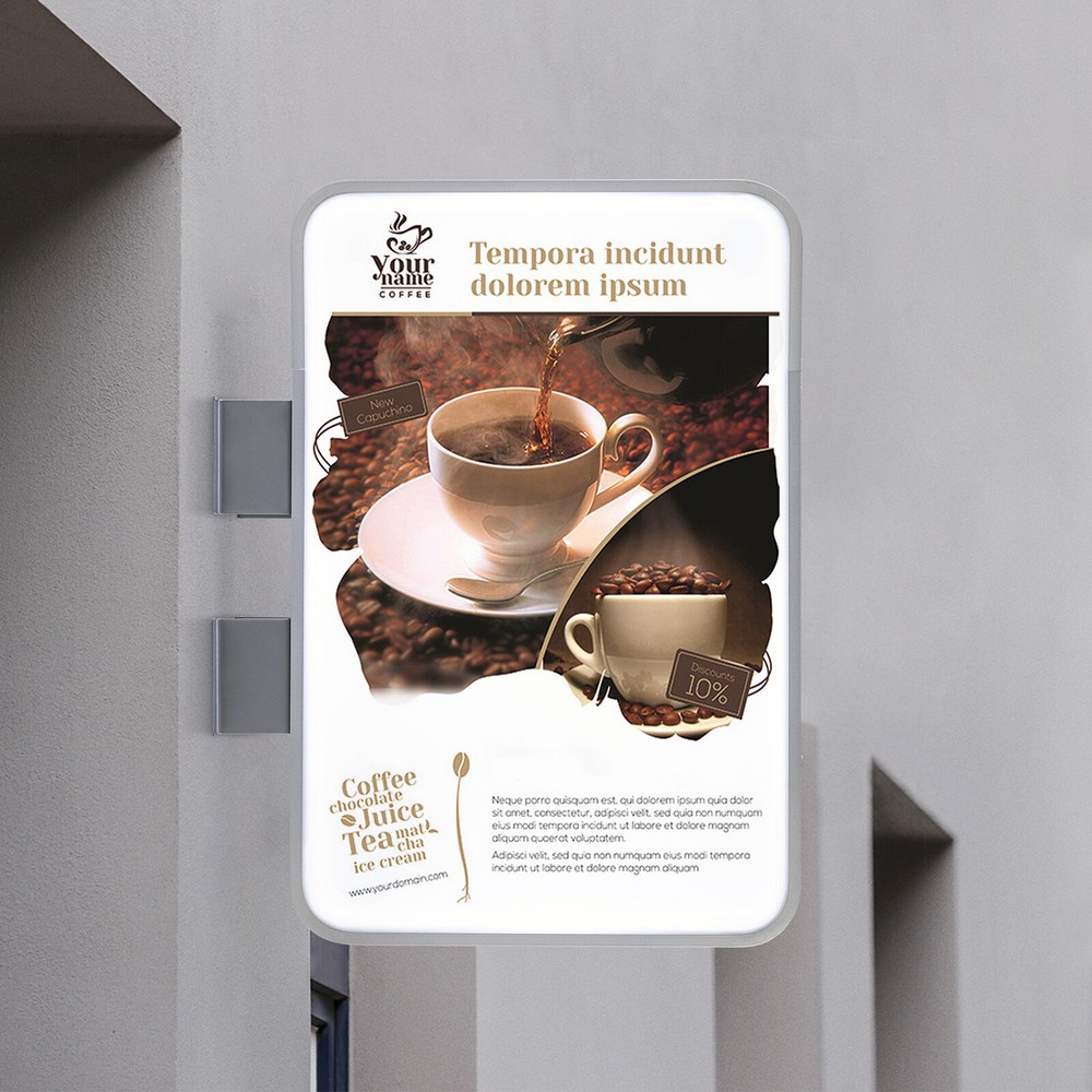 LED Rectangle Double-sided Advertising Light Box Illuminated Projecting Sign US~