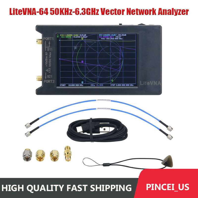LiteVNA-64 50KHz-6.3GHz Vector Network Analyzer Antenna Analyzer 4" Display Pe6