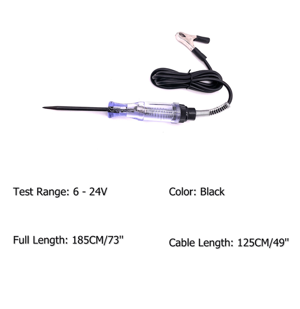 1PC Test Tool Light Car Circuit Tester Probe 12V 6V DC Voltage Continuity Teste!