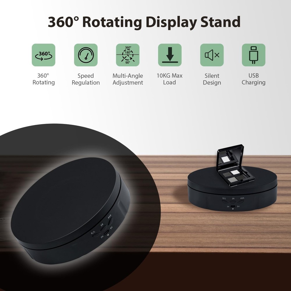 Motorized Rotating Display Stand, 5.7Inch 360 Degree Electric Rotating