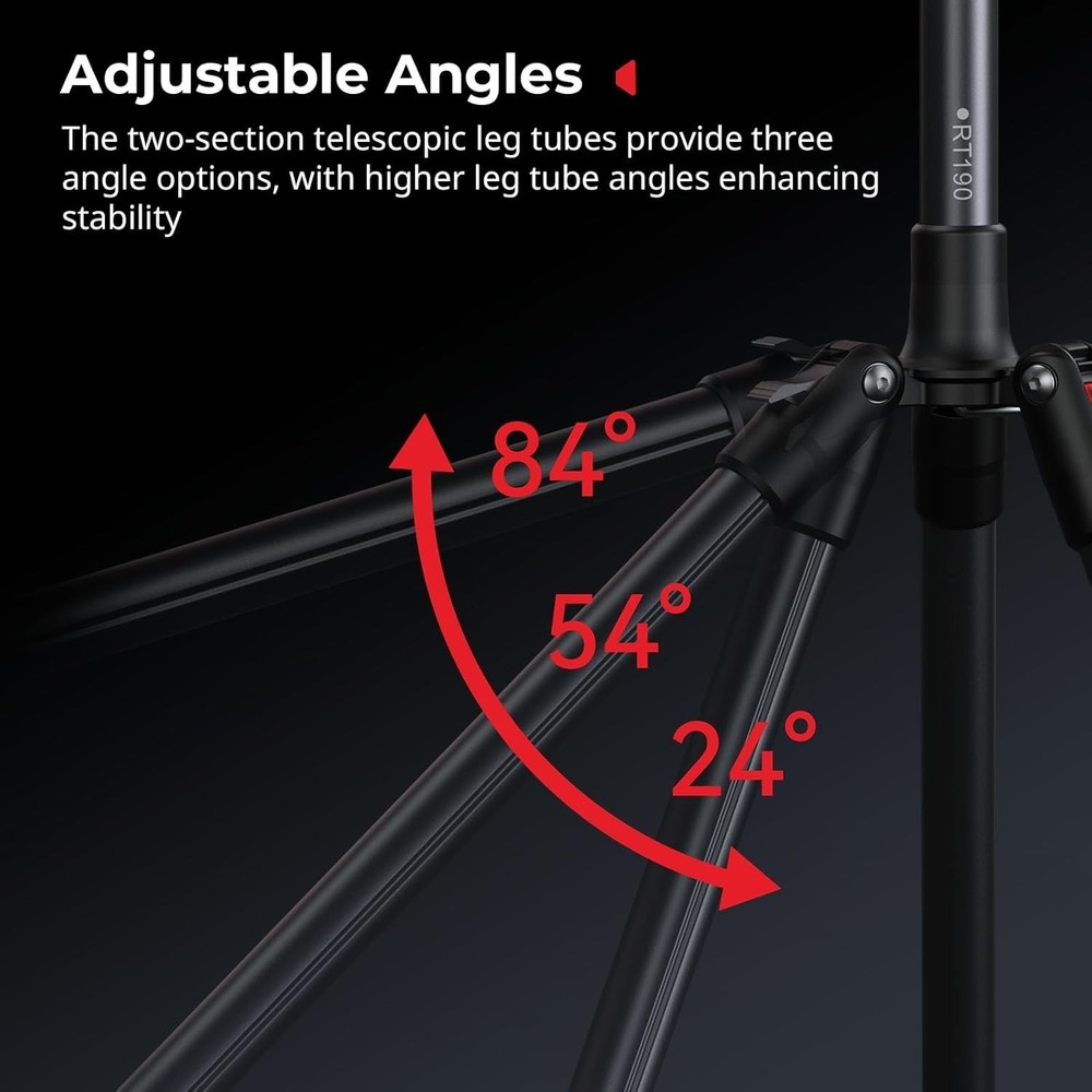 Adjustable Light Stand 6.23ft Aluminum Tripod for Softbox, Ring Light, Flash