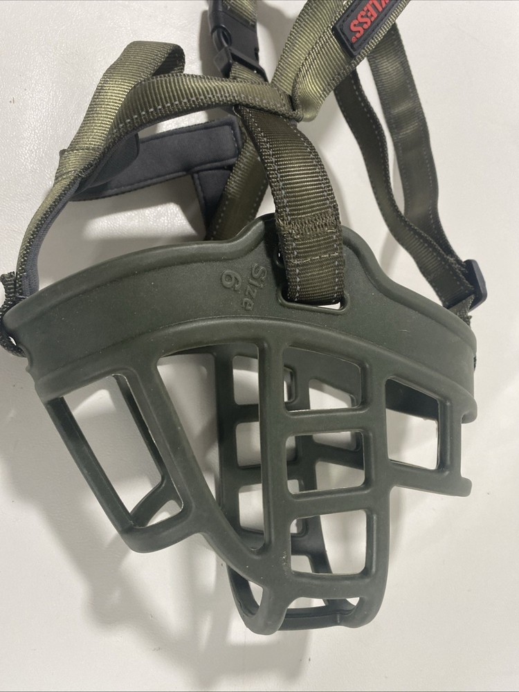 BARKLESS Dog Muzzle, Soft Basket Silicone Muzzle, Prevents Biting, Size 6