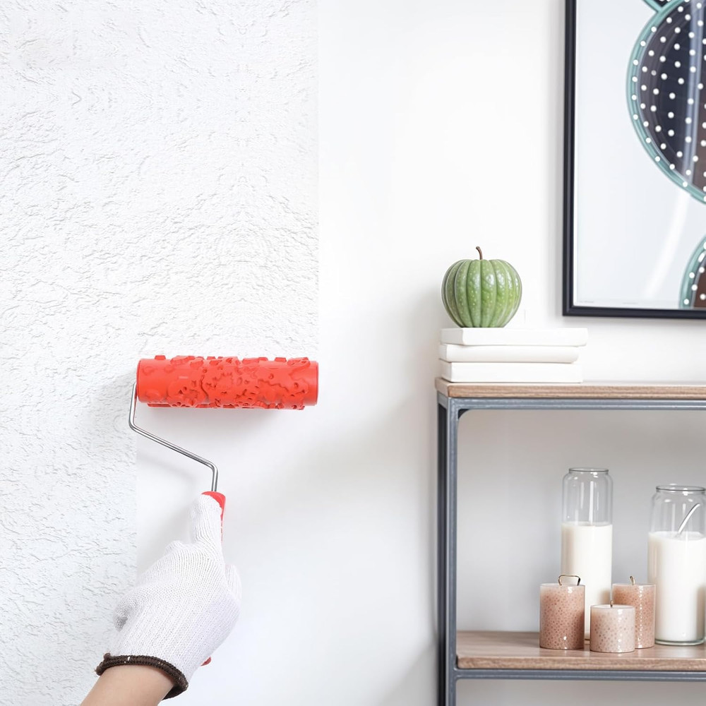 2 Pcs Texture Roller 7'' Drywall Texture Roller Decoration Textured Paint Roller