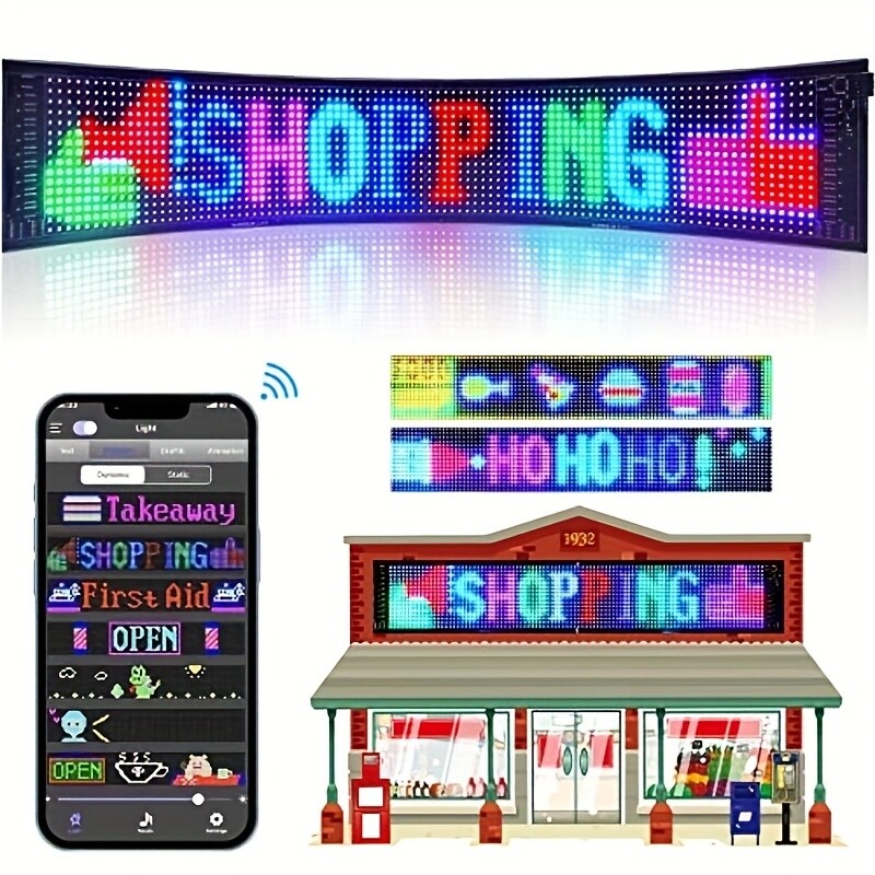 Bright 16x96 Flexible LED Windshield Display for Enhanced Visibility