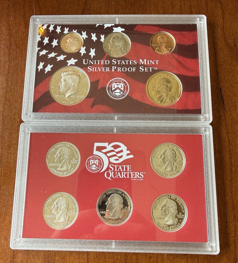 2001 S U.S. Silver Proof Set – 10 Coins w/ Original Box & COA OGP