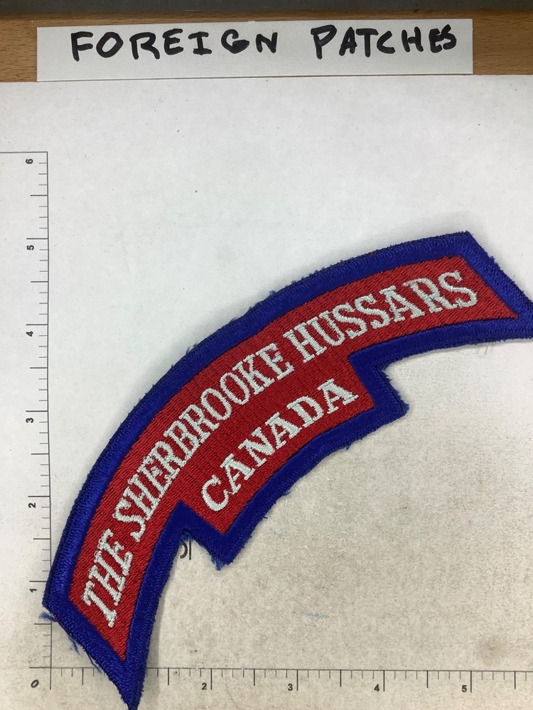 VINTAGE THE SHERBROOKE HUSSARS CANADA SCROLL PATCH