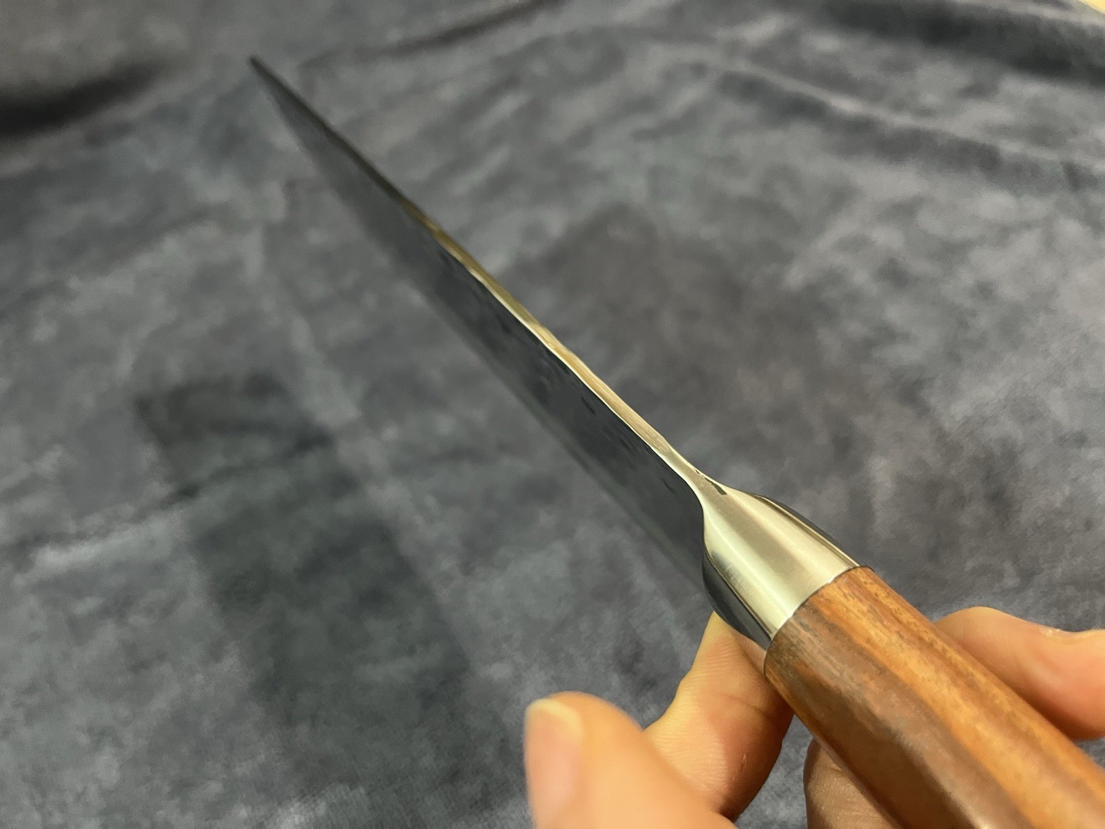 7" Hand Forged Nakiri Knife 9Cr18MoV Steel Cleaver Vegetable Slicer Hammered Fin