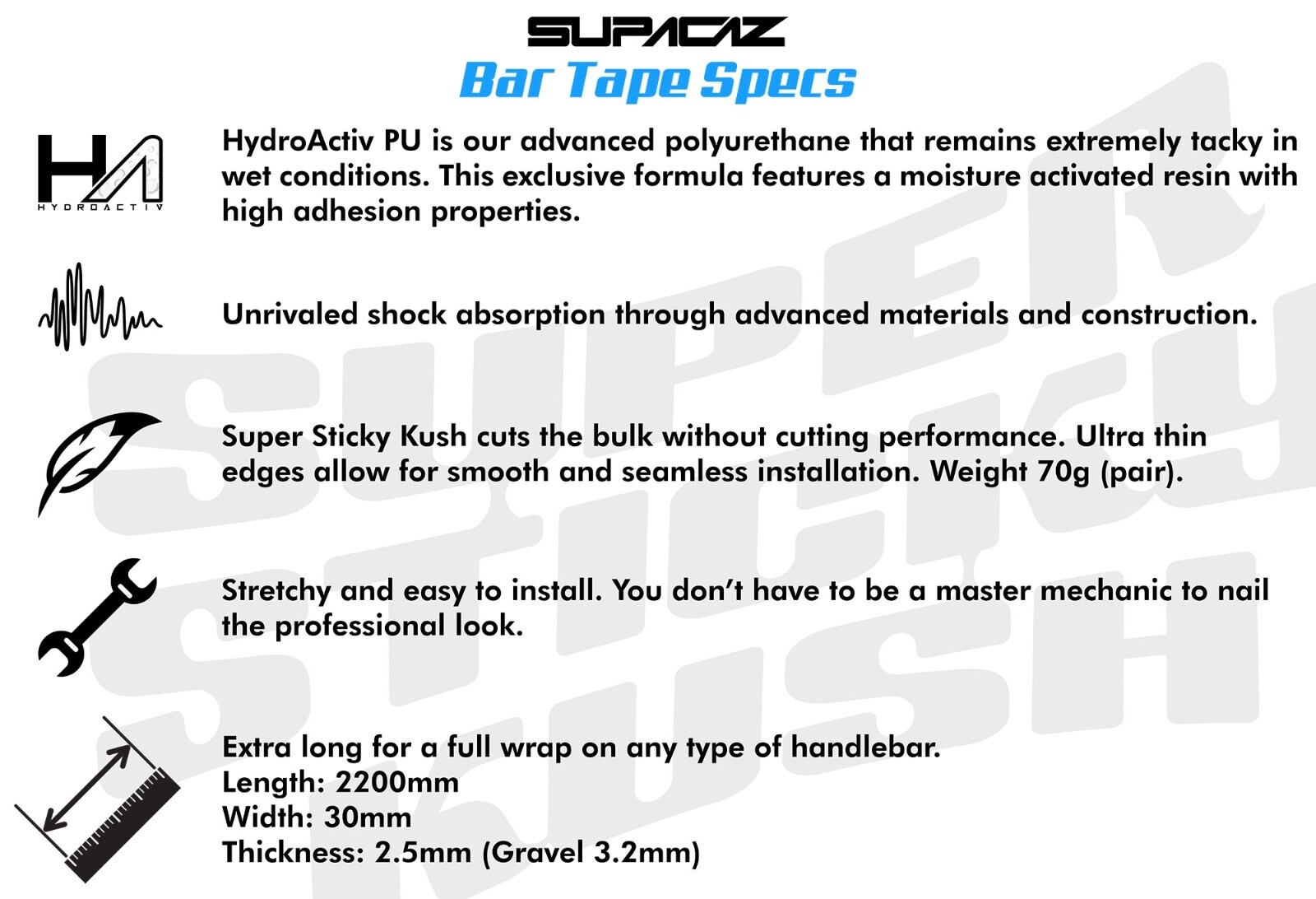 Supacaz Super Sticky Kush Star Fade Celeste Bar Tape Grip Wrap - Brand Direct