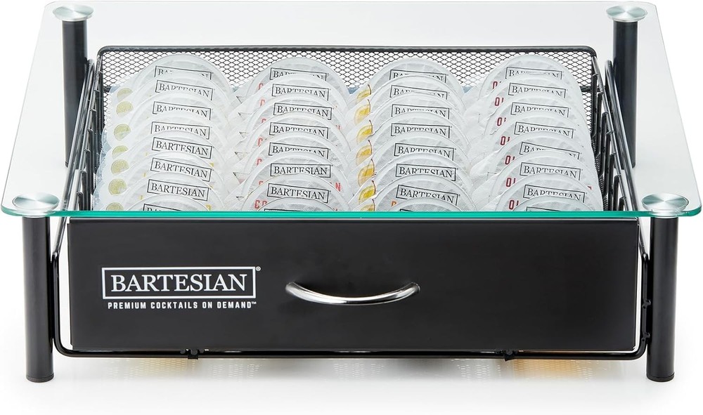 Bartesian Cocktail Capsule Storage Drawer Organizer - Drawer, Black