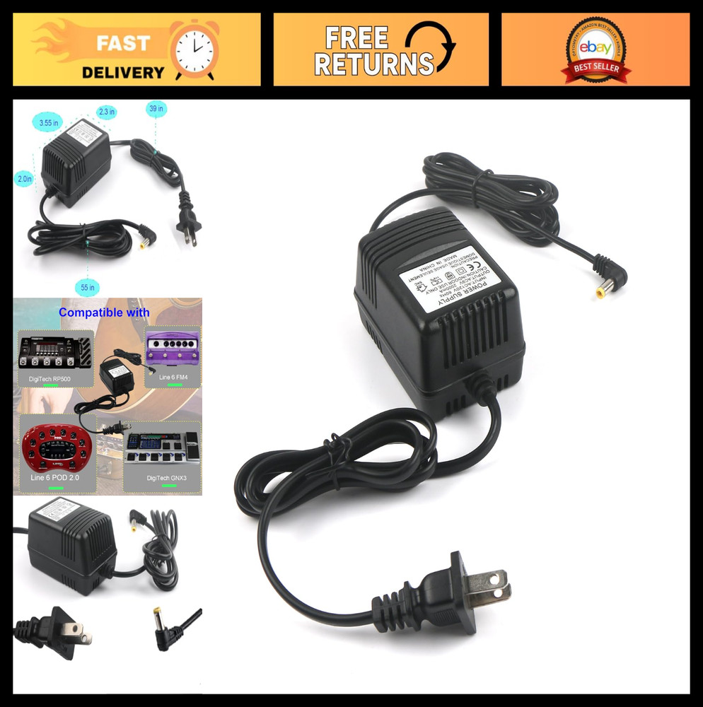 9V Guitar Effect Power Supply Adapter - Noise Reduction for Multi Effects Pedals
