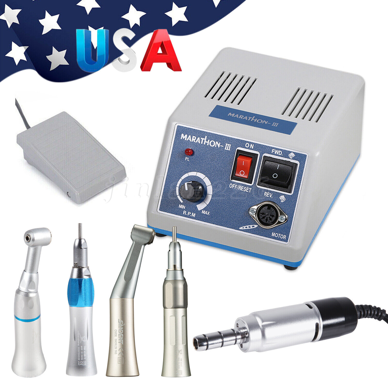 Dental Lab Marathon Electric Micromotor Contra Angle/Straight Handpiece Drill N3