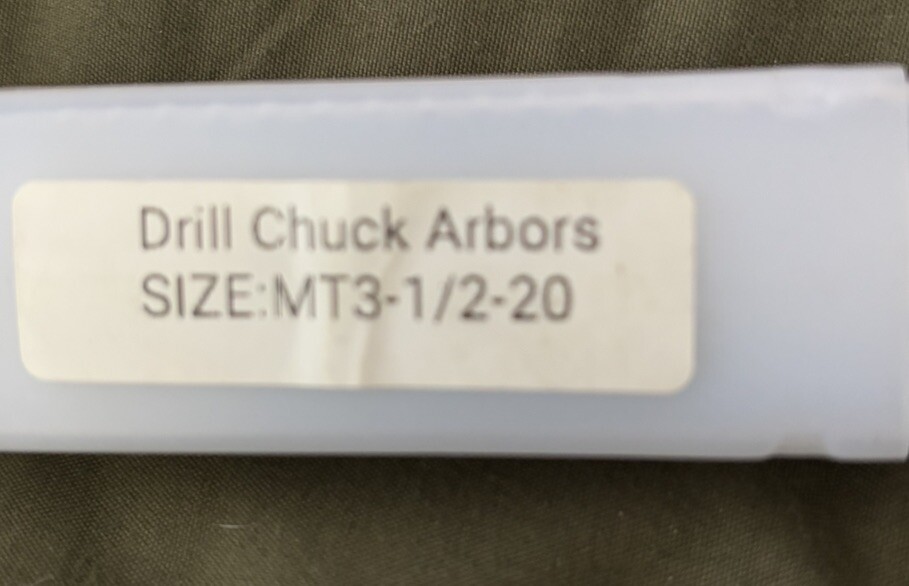 Threaded Shank Drill Chuck Arbor MT3 1/2-20 Size-New