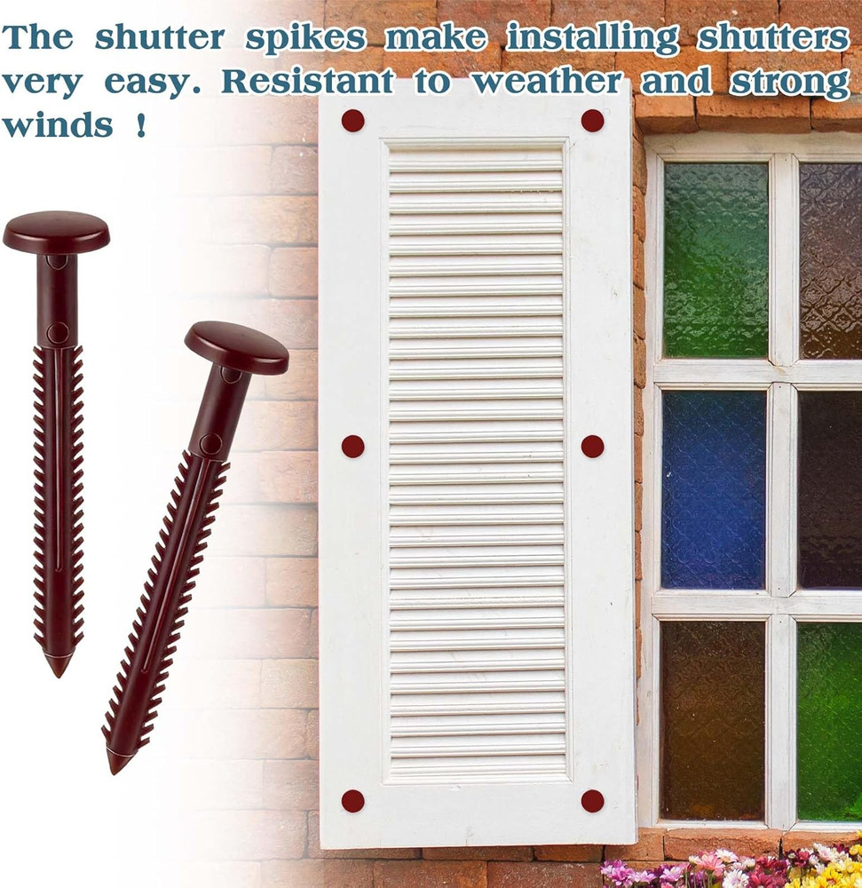 30Pcs 3 Inch Vinyl Shutter Fasteners, Window Shutter Panel Pegs Shutter Screws L