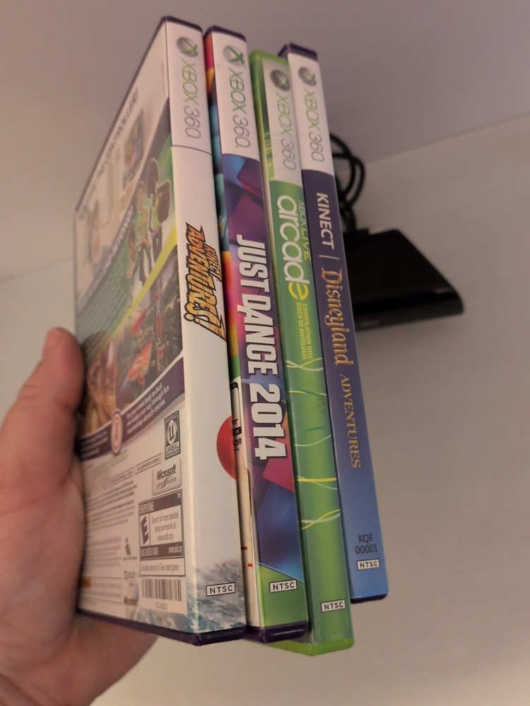 Microsoft Xbox 360 Kinect Sensor Bundle Lot of 4 Kinect Games + Sensor Tested