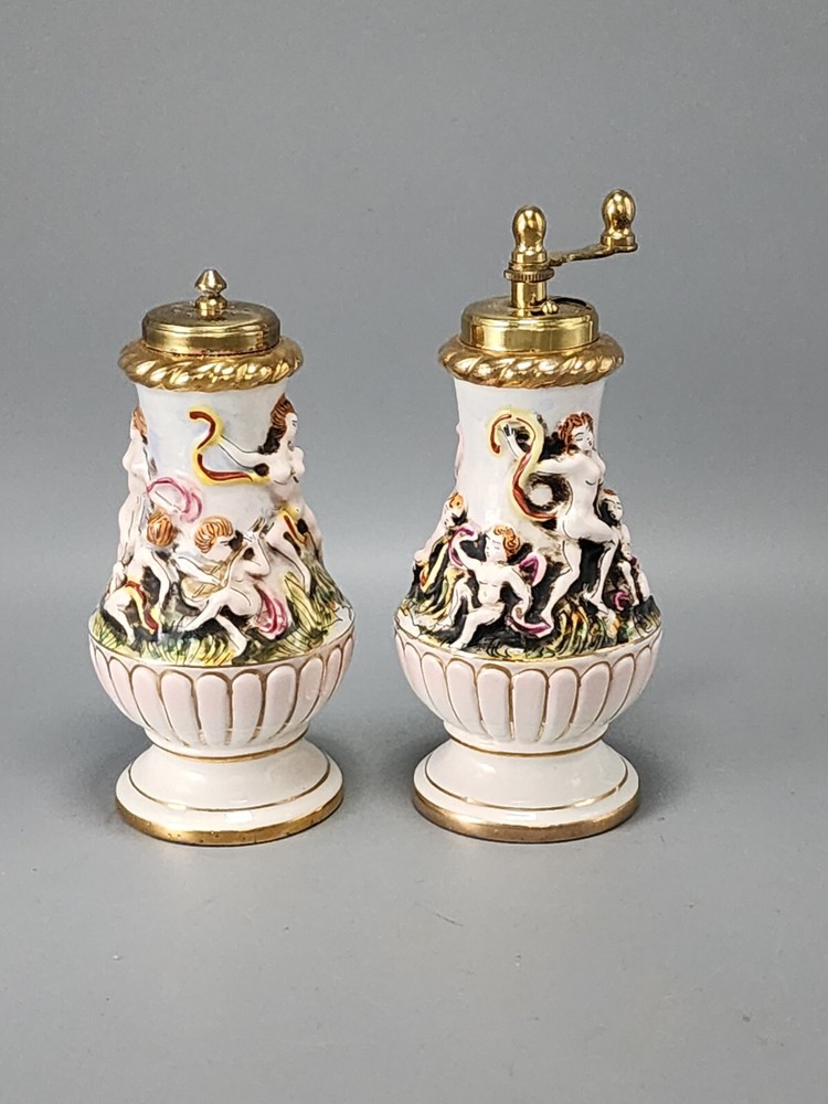 Vintage Capodimonte Salt & Pepper Cellars