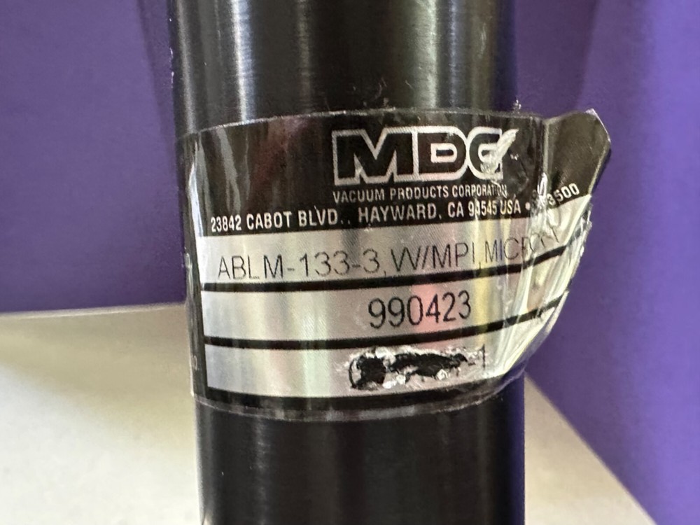 AS IS UNTESTED MDC PNEUMATIC LINEAR MOTION FEEDTHROUGH ABLM-133-1.W/MPI.MICRION