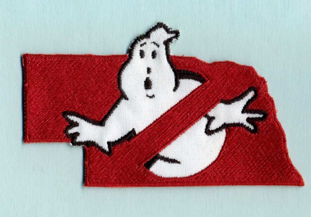 Nebraska State - Embroidered Ghostbusters No Ghost Iron-On Patch