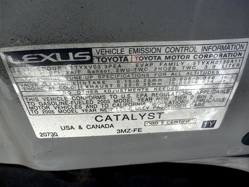 05 LEXUS ES330 DASH WIRE HARNESS 3.3L