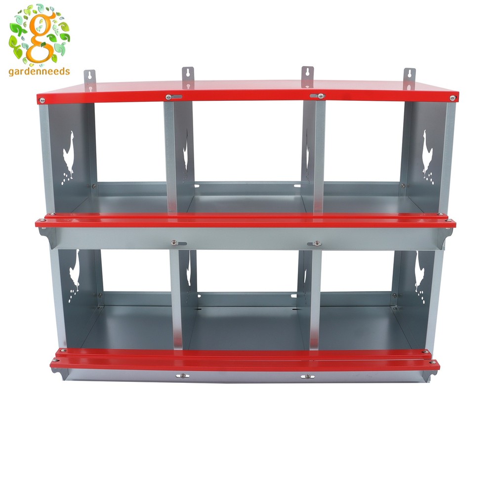Nesting Box Chicken Laying Boxes Durable Metal 6 Compartment Nesting Boxes