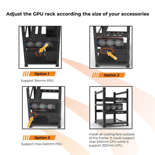 AAAwave The Sluice V2 12GPU Open Frame Mining Rig Frame Chassis