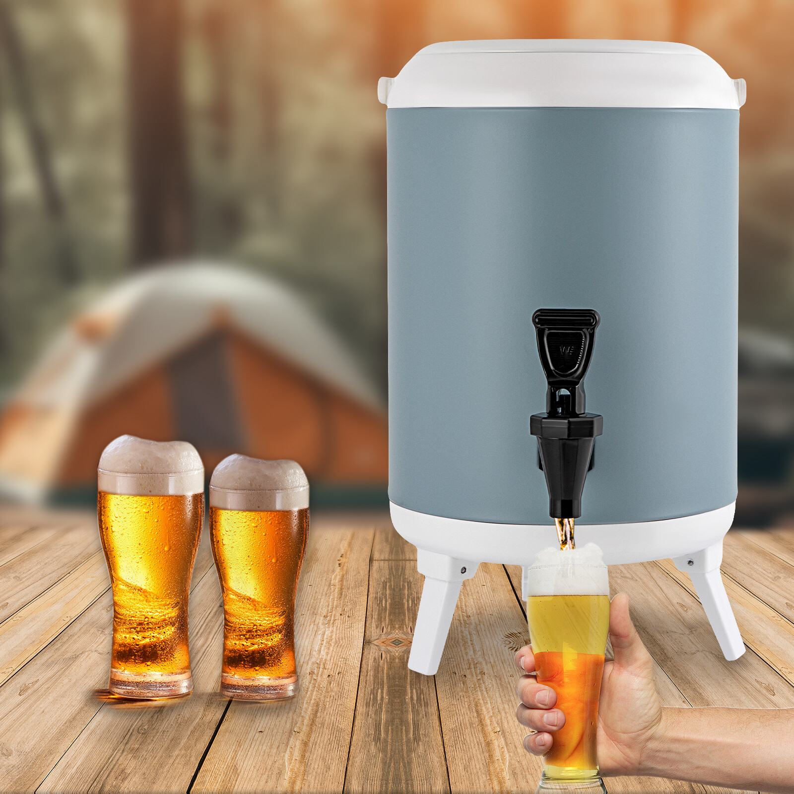 8L/1.9 Gallons Insulated Beverage Dispenser Thermal Hot & Cold Drink Dispenser