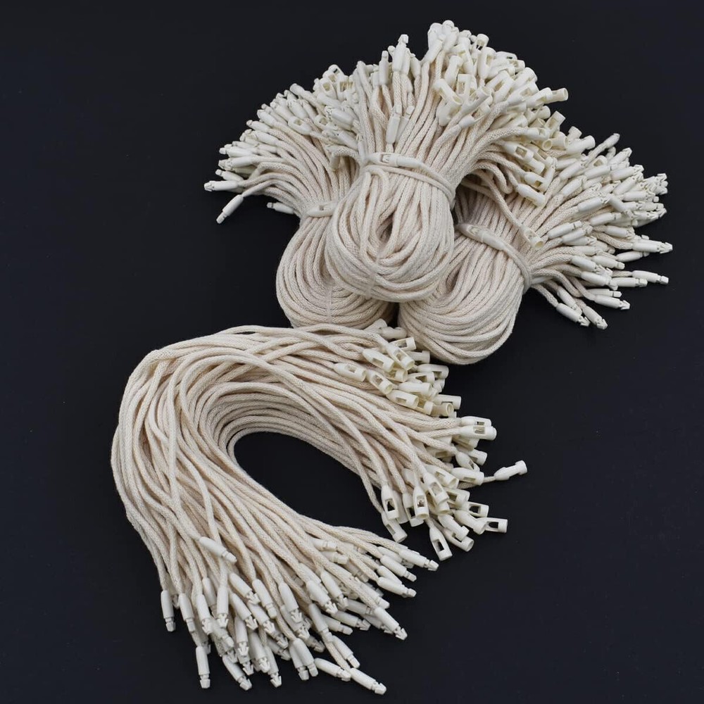 300x Hang Tag String Rope with Snap Lock Pin Loop Fastener Hook Ties for Clothes