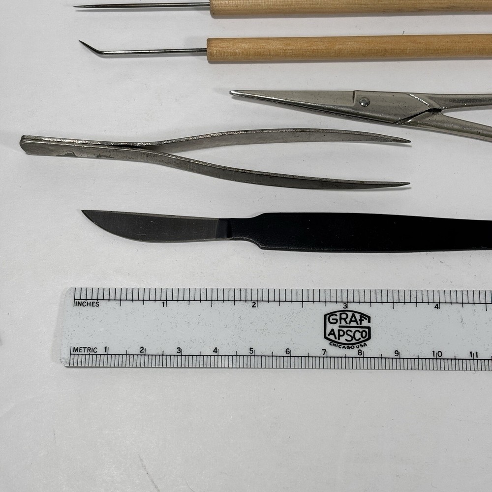 Vintage Graf-Apsco Dissection Tool Kit 7 Tools W/ Case