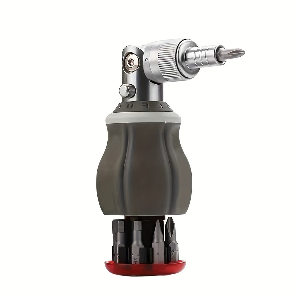 Multi-Angle Ratchet Screwdriver Set - 8 Bits, Adjustable for Tight Spaces