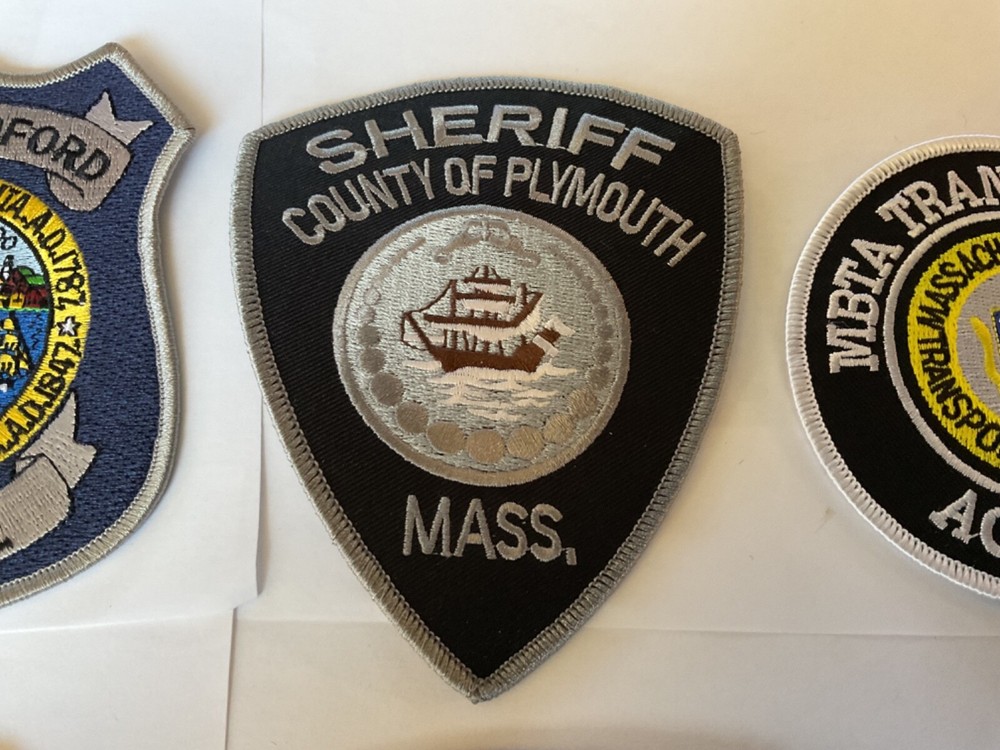 Police collectors patch set all different Massachusetts 6 pieces full size