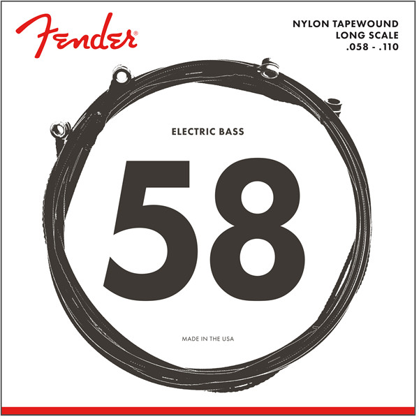Fender 9120M Nylon Tapewound Electric Bass Strings, Long Scale MEDIUM 58-110