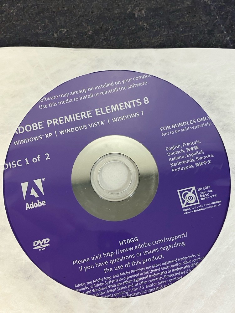 Adobe Photoshop Elements 8 & Adobe Premier Elements 8 - NO BOX - NEW & SEALED.