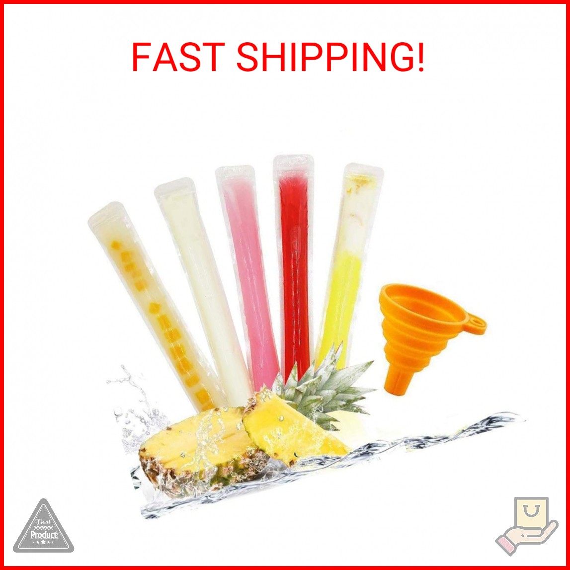 160 Disposable Ice Popsicle Mold Bags| BPA Free Freezer Tubes With Zip Seals | F