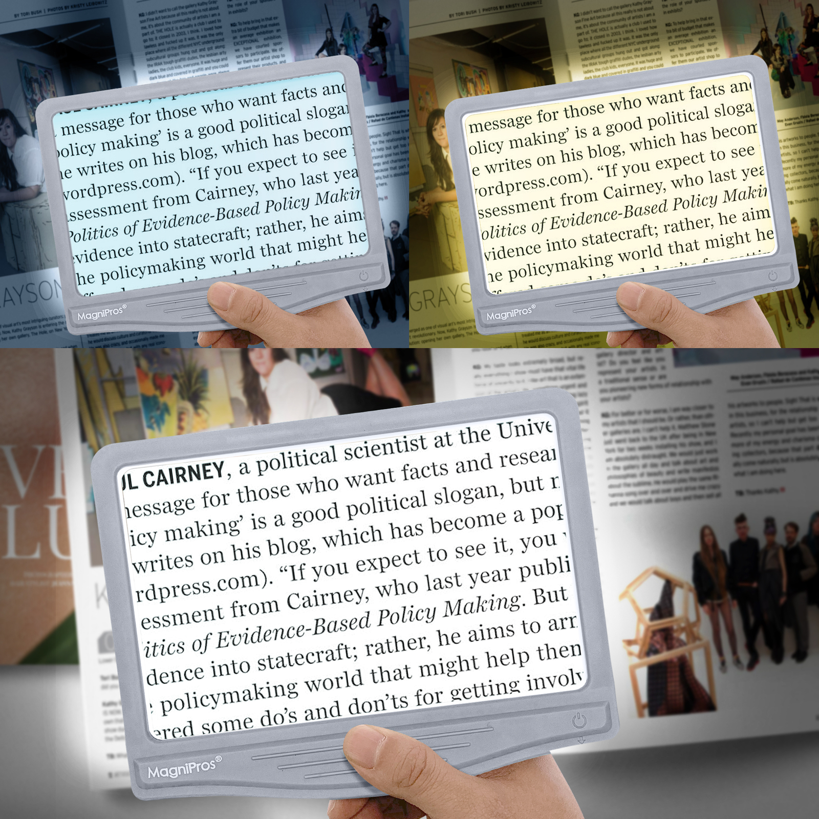 5X LED Page Magnifier with Detachable HandsFree Stand for Reading Fine Print