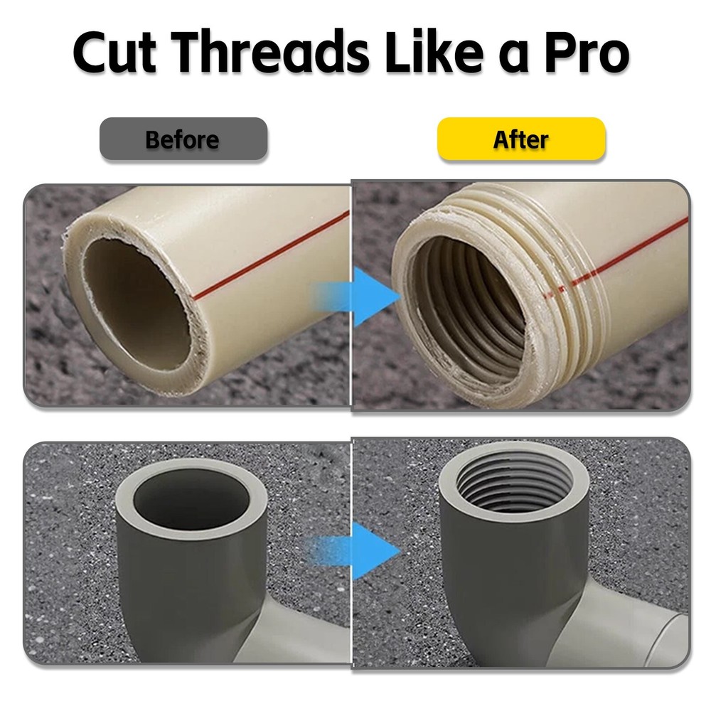 New Integrated Internal & External Pipe Threading-Tool, PVC Pipe Threader Kit