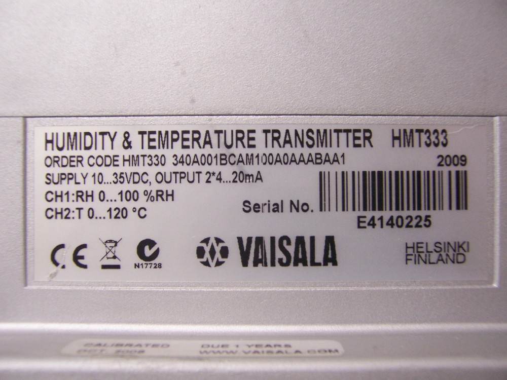 7996 VAISALA HMT333 HUMIDITY & TEMP TRANSMITTER